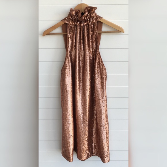 C/MEO COLLECTIVE New Illuminated SS Dress Copper - Picture 2 of 5